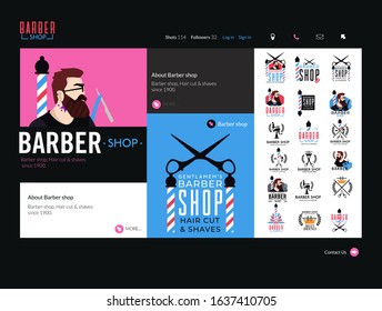 Barber shop logo labels badges vintage vector image