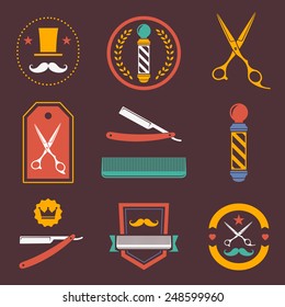 Barber shop logo, labels, badges vintage
