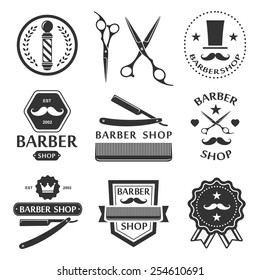 Barber shop logo, labels, badges vintage