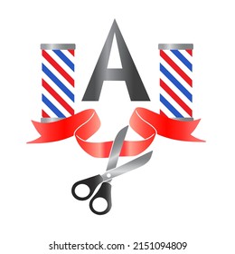 Barber shop logo letter A monogram