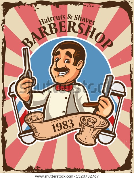 Barber Shop Logo Old Style Stock Vector Royalty Free 1320732767