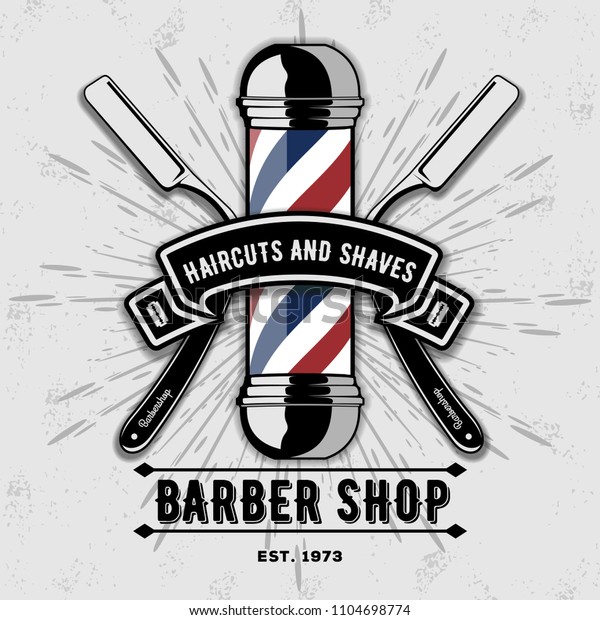 Barber Shop Logo Barber Pole Vintage Stock Vector (Royalty Free ...