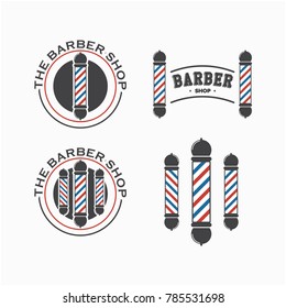 Barber Shop Logo Set Vector Template Design