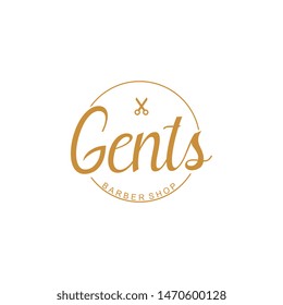 Barber shop logo template design vector, hair cut