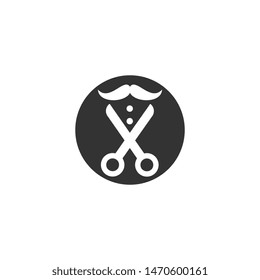 Barber shop logo template design vector, hair cut