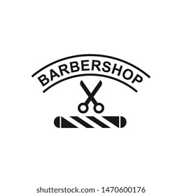 Barber shop logo template design vector, hair cut