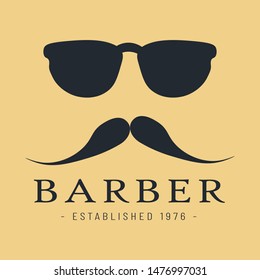 Barber shop logo template design