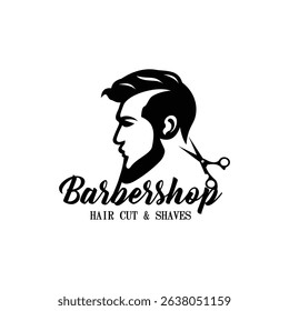 barber shop logo template vector icon design