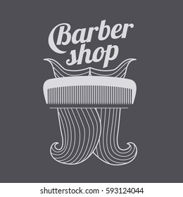 Barber shop logo templates. Hair, beard, razor, scissors, comb. Vintage style wine badges and labels. Black and white logo templates for your design. Vector illustration isolated on color background.