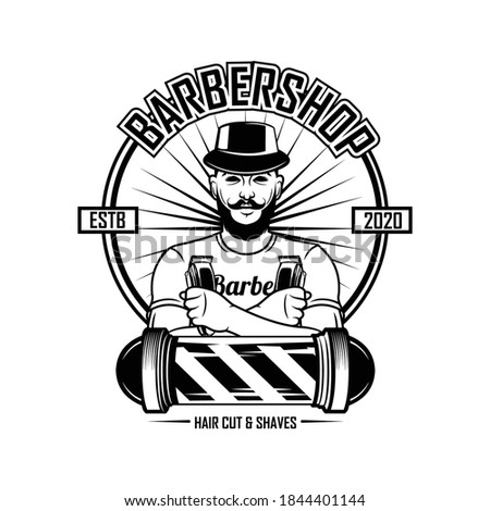 BARBER SHOP LOGO TEMPLATES READY TO USE NAME CARD, POSTER, BANNER AND OTHERS, READY FORMAT EPS 10