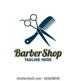 Barber Shop Logo Text Space Your Stock Vector (Royalty Free) 610658030 ...