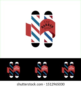 barber shop logo tools and elements. Design elements collection for logo, labels, emblems. Vector vintage illustration.
