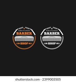 logotipo de barbería vector elegante