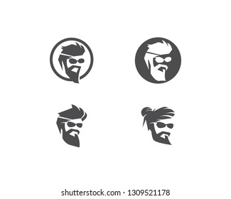 Barber shop logo vector icon template