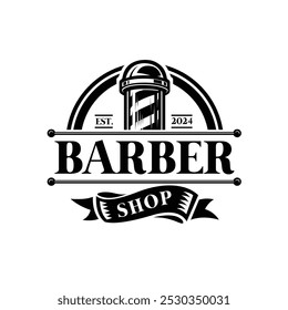 Conjunto de Plantilla aislada de Ilustración vectorial de logotipo de barbería