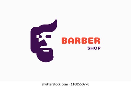 Barber Shop Logo Vector Template. 