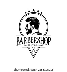 Barber Shop Logo Vector Template Version 4