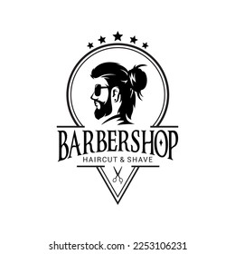 Barber Shop Logo, Vektor-Vorlage Version 9