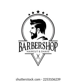 Barber Shop Logo Vector Template Version 12