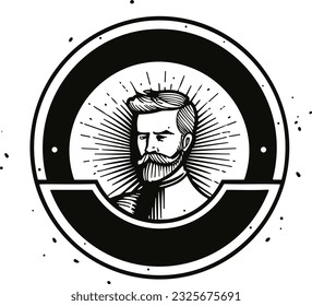 Plantilla de vectores con logotipo de Barber Shop. Para etiquetas, distintivos, signos o publicidad.