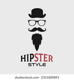 Barber shop logo vector template hipster silhouette.