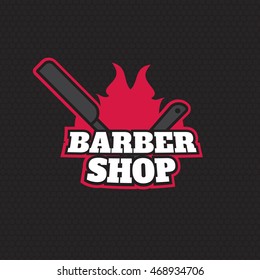 Barber Shop Logo Vector Template. For Label, Badge, Sign or Advertising eps10