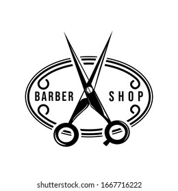 BARBER SHOP LOGO WITH VINTAGE RETRO STYLE