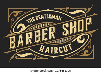 Barber shop logo. Western style