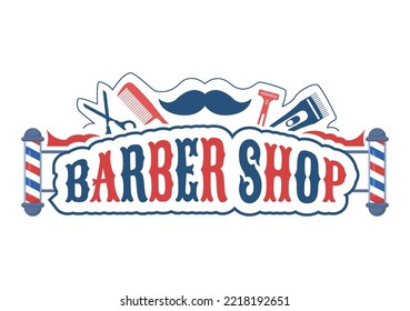 Barber Shop for Male or Female Clients Haircut with Mirrors, Desk and Hair Cutting Equipment in Flat Cartoon Hand Drawn Templates Illustration