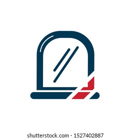 barber shop mirror accessory icon design illustation