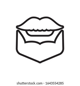barber shop mustache and beard line style icon vector illustration design