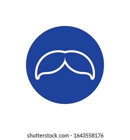 barber shop mustache block style icon vector illustration design