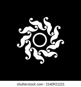 barber shop mustache logo design