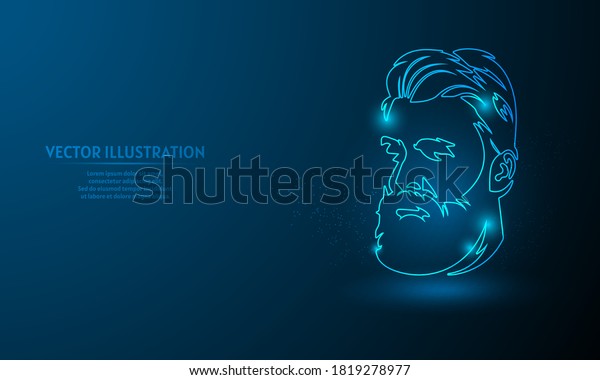 Barber Shop On Blue Abstract Background Stock Vector (Royalty Free