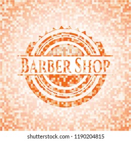 Barber Shop orange mosaic emblem