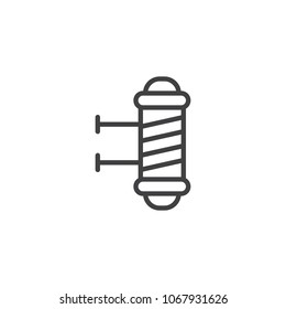 Barber shop outline icon. linear style sign for mobile concept and web design. Classic Barber shop Pole simple line vector icon. Symbol, logo illustration. Pixel perfect vector graphics