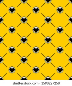 Barber shop pattern seamless. I love beard background . Heart shaped beard. vector illustration