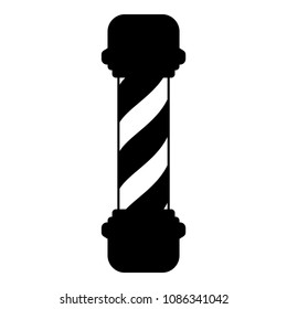 Barber shop pole icon black color