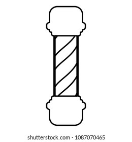 Barber shop pole icon black color outline