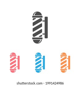 Barber shop pole Icon Set Illustration design