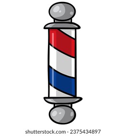 Barber Shop Pole Illustration Icon Vector