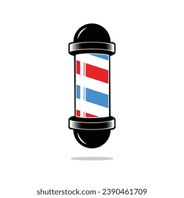 Polo de barbería aislado en un fondo blanco