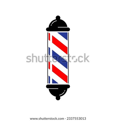 Barber Shop Pole Isolated on a White Background, vector 10 eps.
