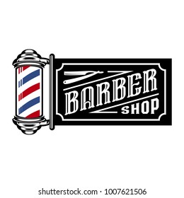 barber shop pole label illustration