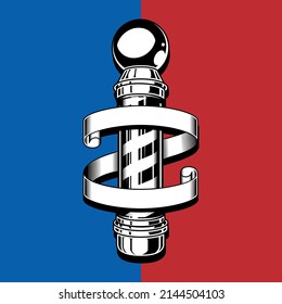 Barber shop pole logo template  
vector