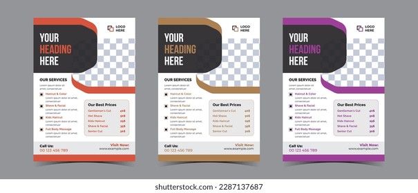 Barber shop poster design template or Barbershop flyer