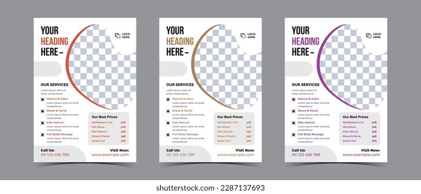 Barber shop poster design template or Barbershop flyer
