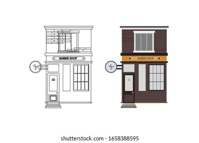 Barber Shop Public Place Vector Illustration Bundle
