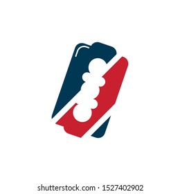 barber shop razor blade accessory icon design illustation