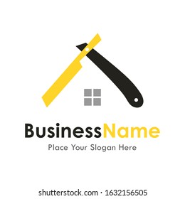 Barber shop razor vector logo template. Suitable for business, fashion and web